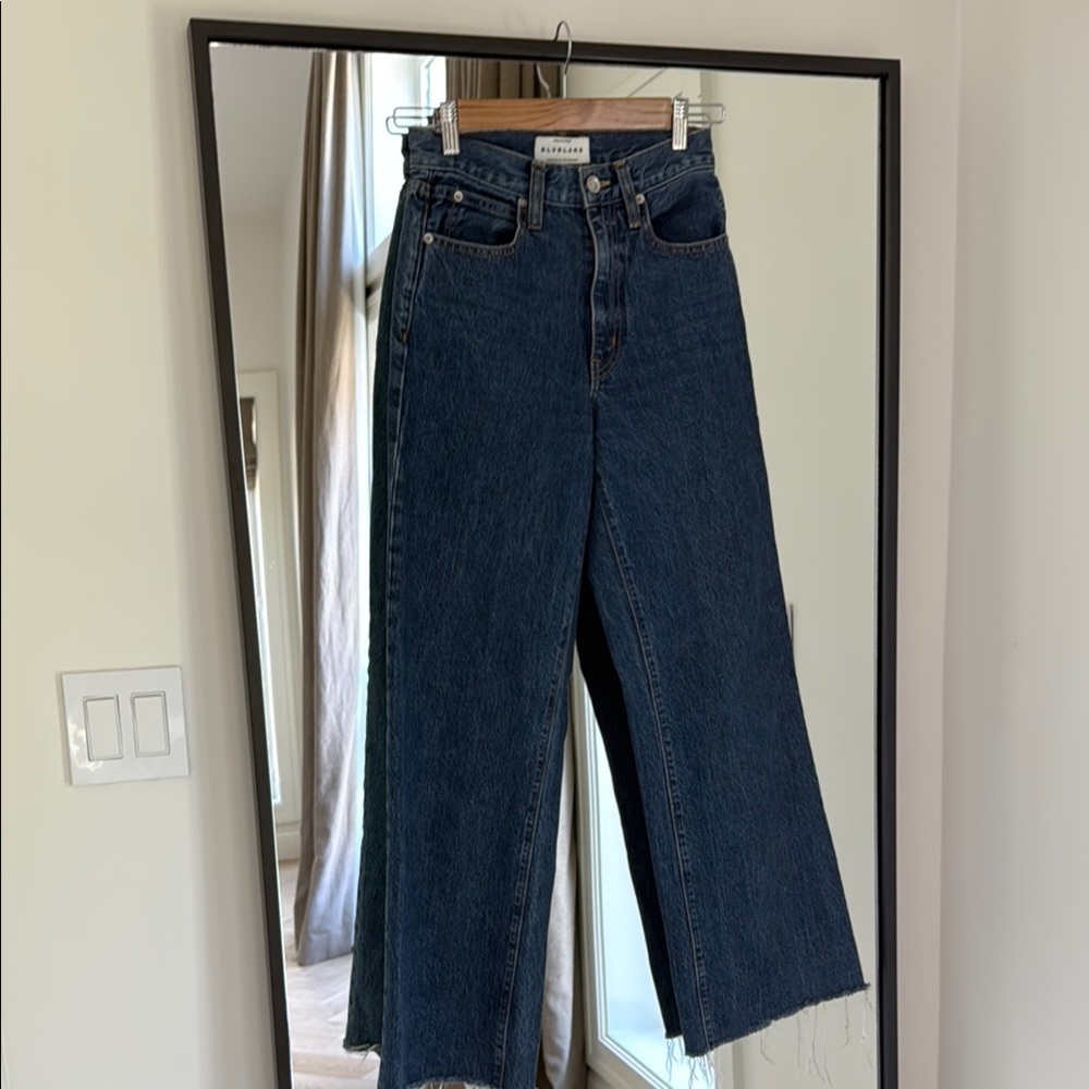 SLVRLAKE Blue Flare Wide Leg Jeans